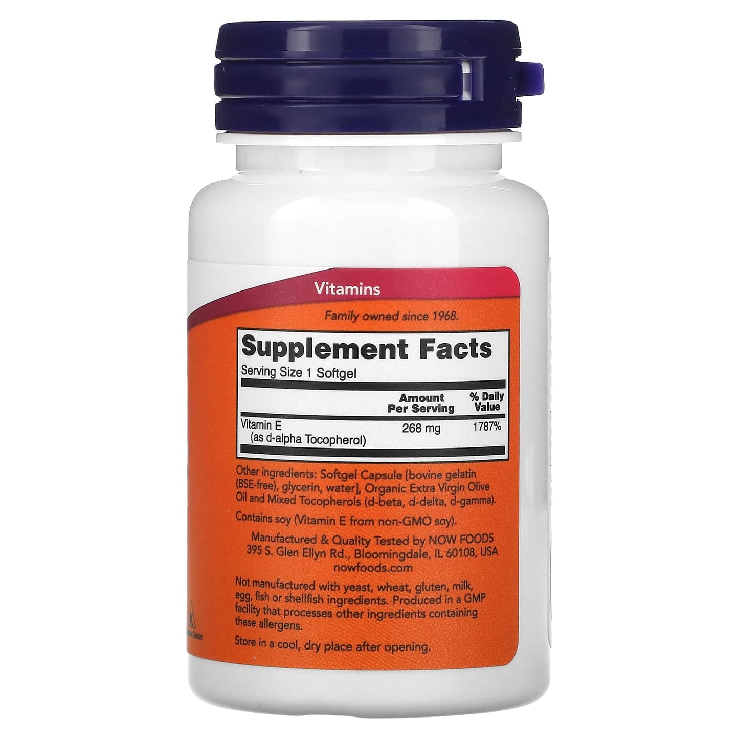 NOW Foods, E-400, 268 mg (400 IU), 50 Softgels - Medaid International