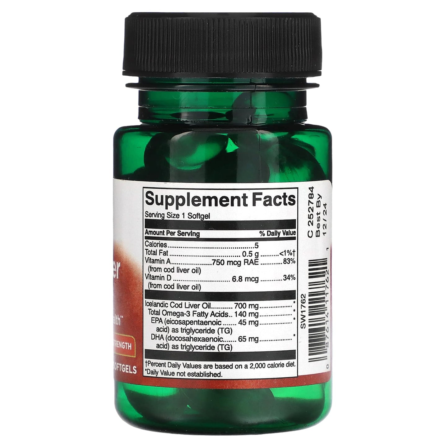 Swanson, Cod Liver Oil, Double Strength, 700 mg, 30 Softgels - Medaid International