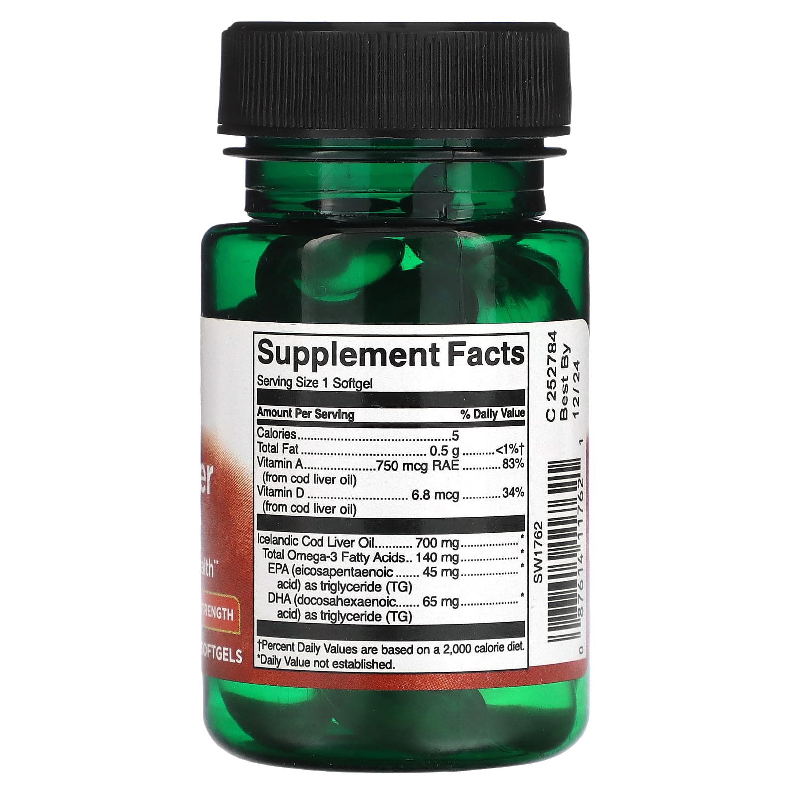 Swanson, Cod Liver Oil, Double Strength, 700 mg, 30 Softgels - Medaid International