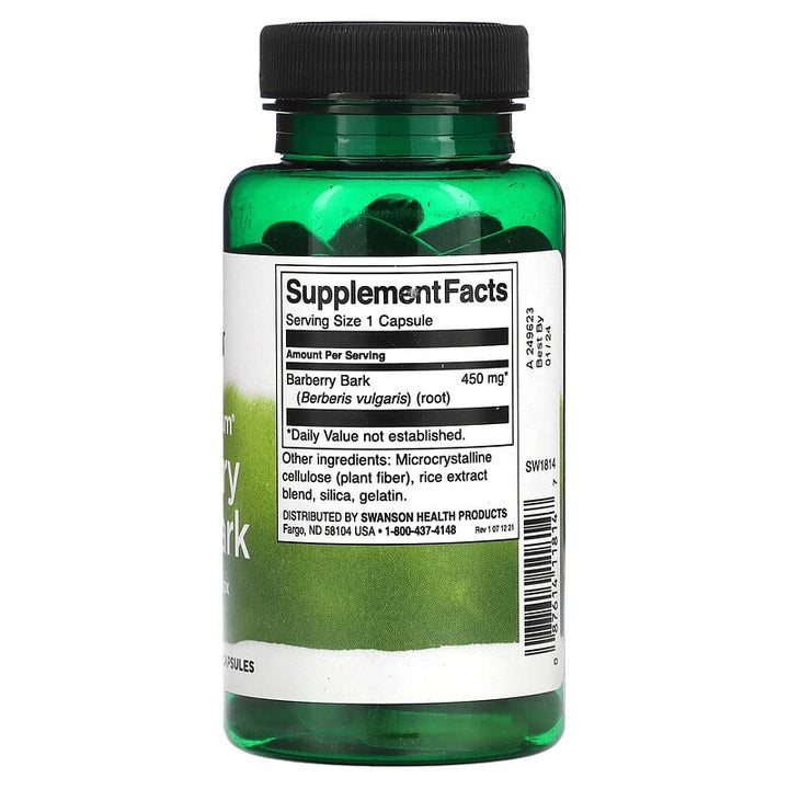 Swanson, berberine, Full Spectrum Barberry Root Bark, 450 mg, 60 Capsules - Medaid International