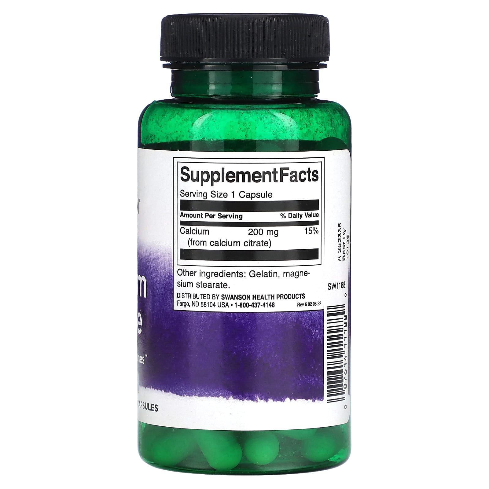Swanson, Calcium Citrate, 200 mg, 60 Capsules - Medaid International