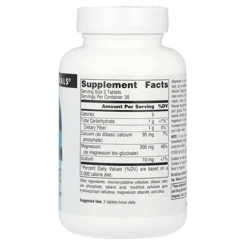 Source Naturals, Magnesium Glycinate, 60 Tablets - Medaid International
