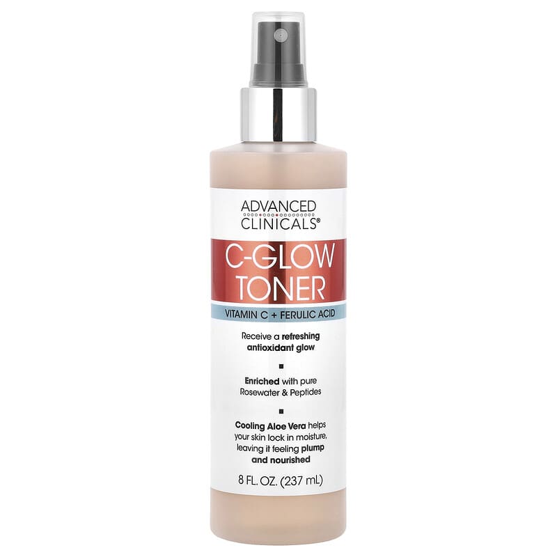 Advanced Clinicals, C-Glow Toner, Vitamin C + Ferulic Acid, 8 fl oz (237 ml) - Medaid International