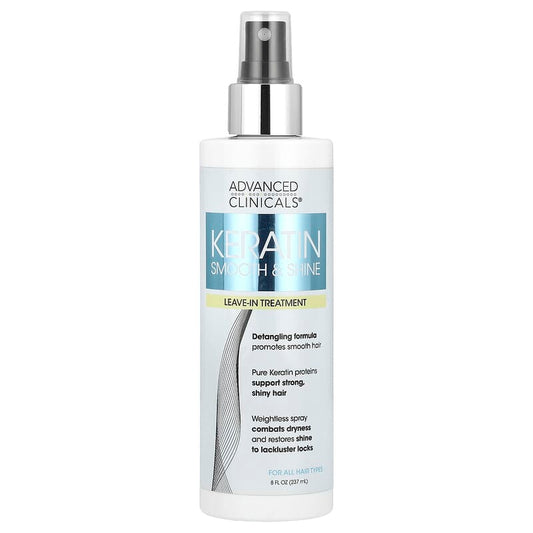 Advanced Clinicals, Keratin Smooth & Shine, Leave-In Treatment 237 ml - Medaid International