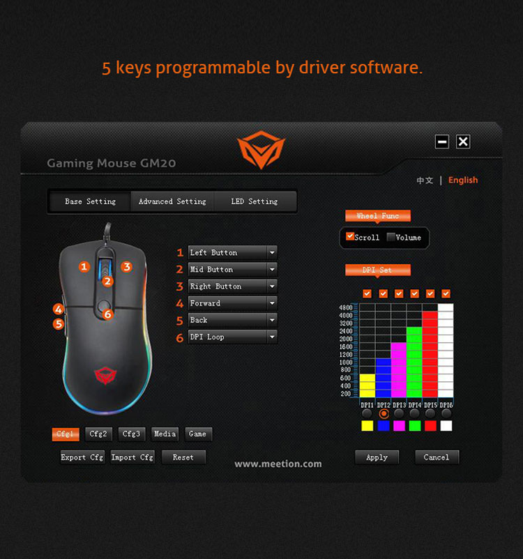 MEETION GM20 Optical Silent Wired Gaming Mouse - Medaid International