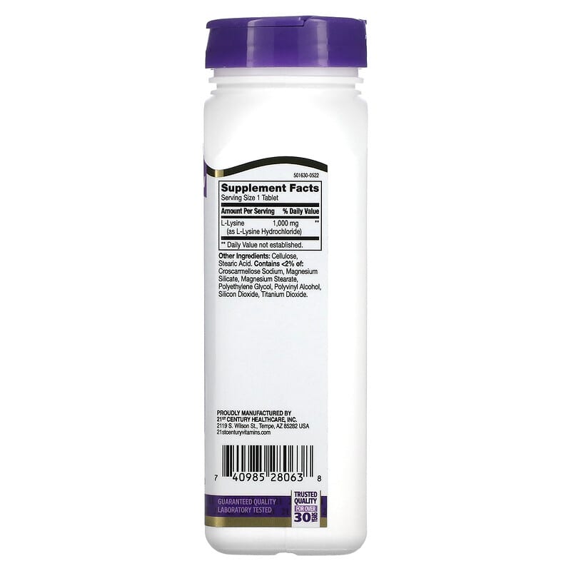 21st Century, L-Lysine, 1,000 mg, 90 Tablets - Medaid