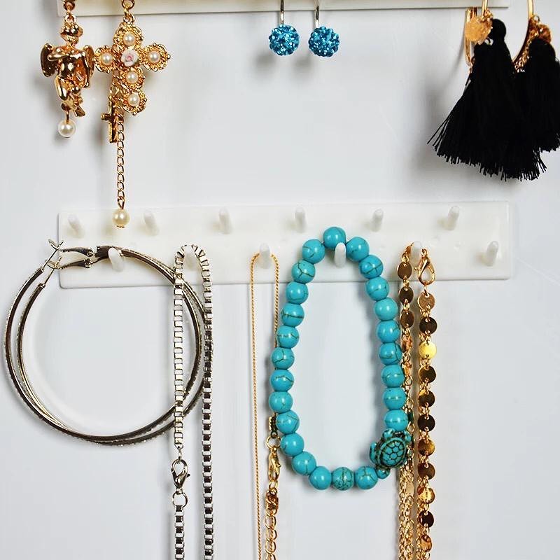 Wall Jewelry Orgainzer, 9 Pcs Adhesive Wall Mount Jewelry Hooks Set - Medaid International