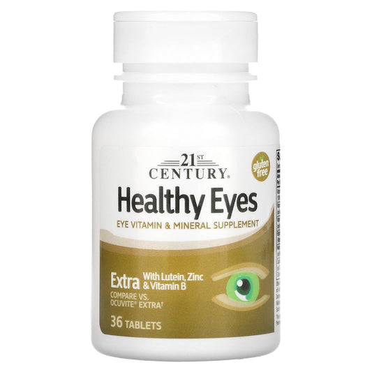 21st Century, Healthy Eyes, Extra With Lutein, Zinc & Vitamin B, 36 Tablets - Medaid