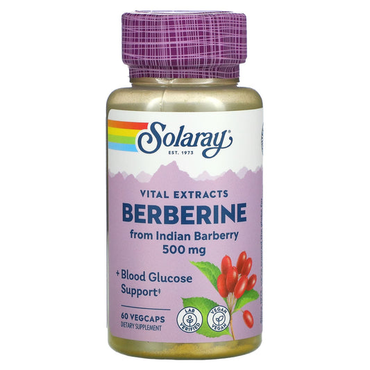 Solaray, Berberine, Vital Extracts, 500 mg, 60 VegCaps - Medaid International