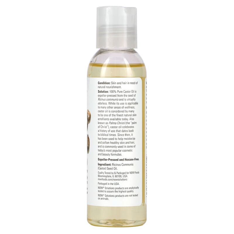 NOW Foods, Solutions, Castor Oil, 4 fl oz (118 ml) - Medaid International