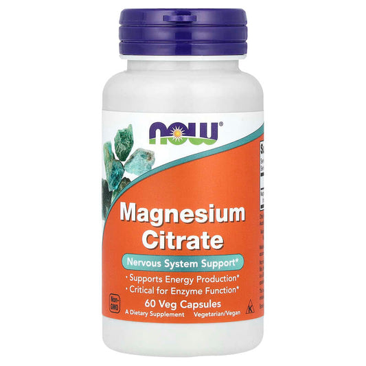 NOW Foods, Magnesium Citrate, 60 Veg Capsules - Medaid International