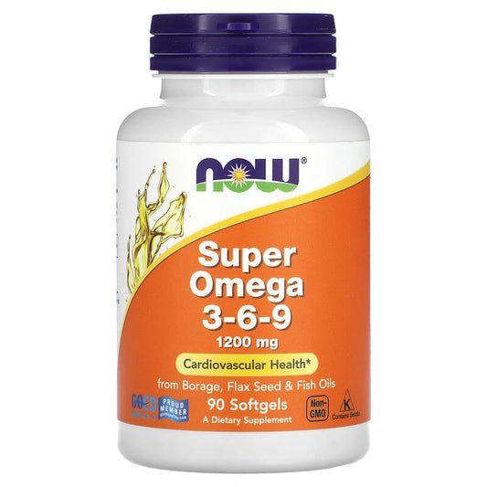NOW Foods, Super Omega 3-6-9, 1,200 mg, 90 Softgels - Medaid International