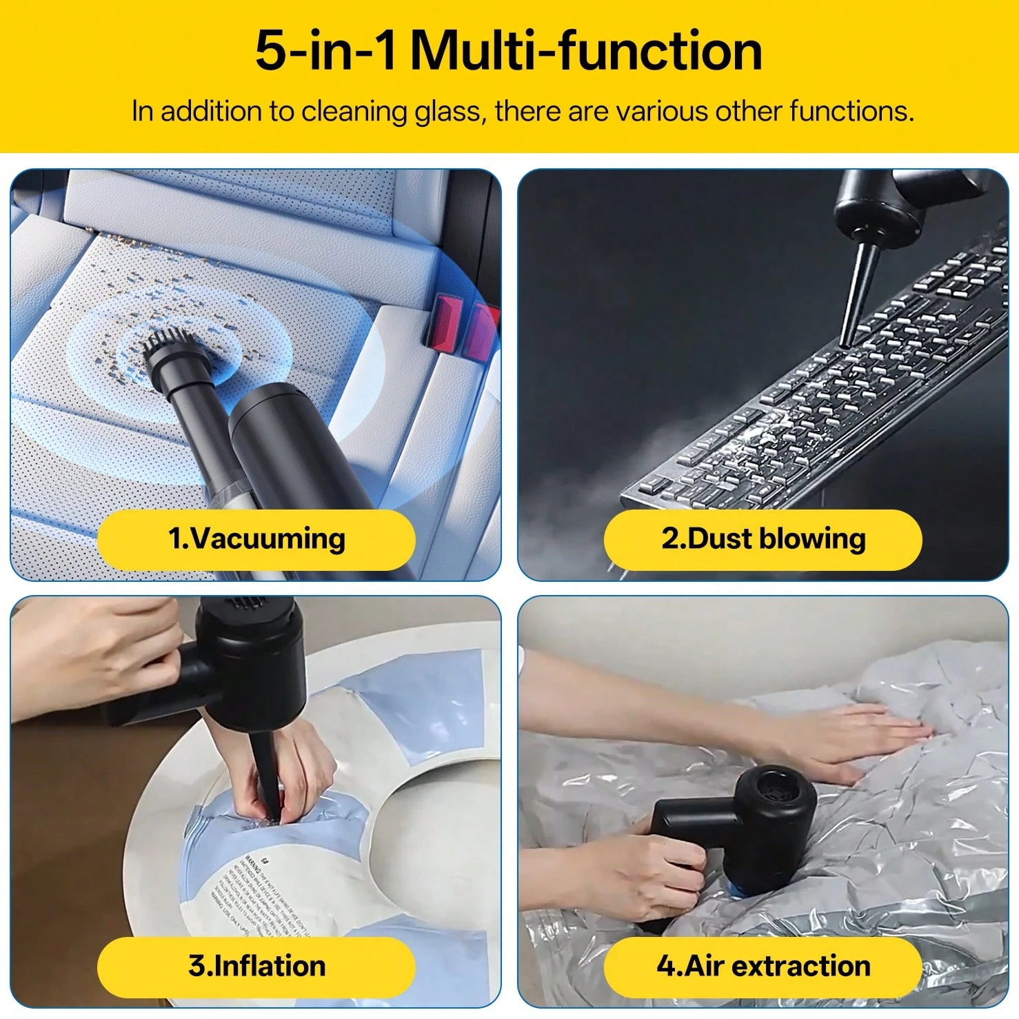 5 in 1 Cordless Window Vacuum Cleaner Set 2000mAh - Medaid International