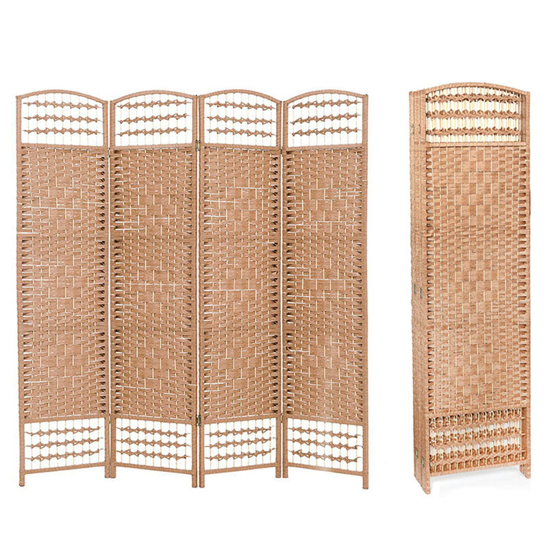 175 CM Indoor Wall Divider Bamboo Braided Room Divider Portable Partition Wood Screen Mesh Hand Woven 4 Panel Foldable Privacy Screen for Home Office - Medaid - Lebanon