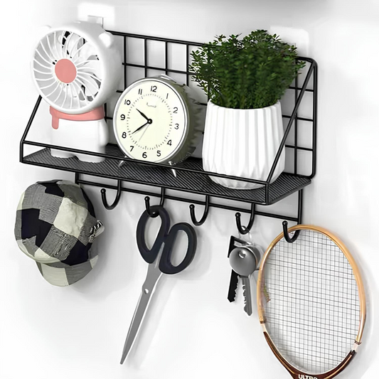 Hanging Metal Shelf with Hooks | رف معدني مع تعاليق - Medaid International