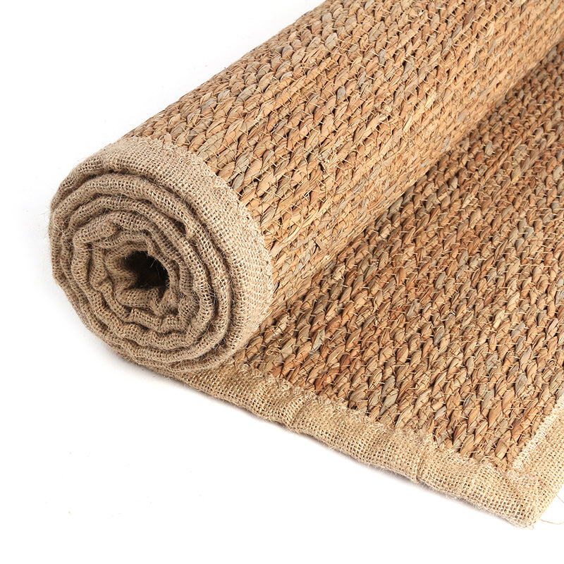 180 CM X 60 CM Handmade Rectangular Natural Fibers Jute Rug with Nest Cloth Ends Braided Reversible Rugs for Bedroom Living Room Kitchen - Medaid - Lebanon