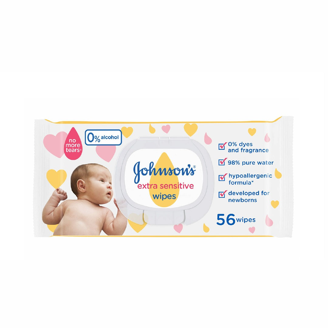 Johnson's Baby Wipes Extra Sensitive 56 Pieces - Medaid