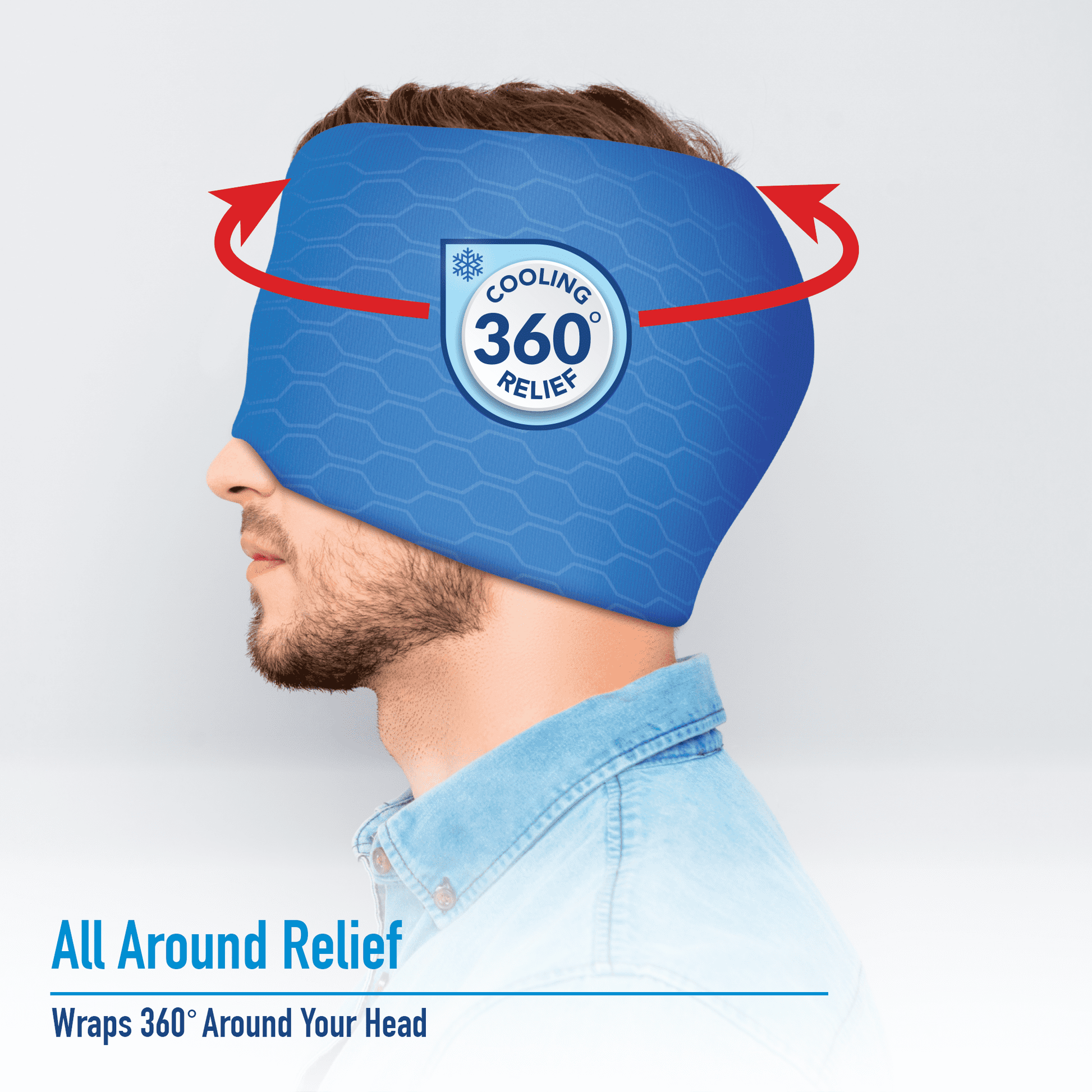 Miracle Headache Relief Cap Migraine Headache Relief Cap, Gel Ice Head Wrap, Hot and Cold Therapy, Headache Eyes Mask for Sinus, Puffy Eyes, Tension and Stress Relief - Medaid