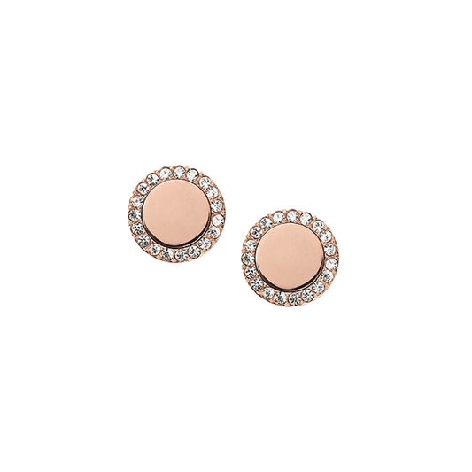 Fossil Glitz Metal Rose Gold-Tone Studs - Medaid International
