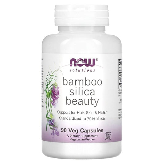 NOW Foods, Solutions, Bamboo Silica Beauty, 760 mg, 90 Veg Capsules - Medaid International