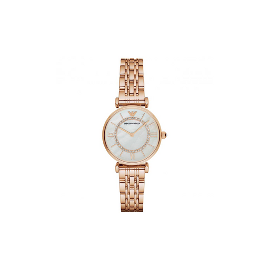 Emporio Armani Women's Two-Hand Rose Gold-Tone Stainless Steel Watch - Medaid