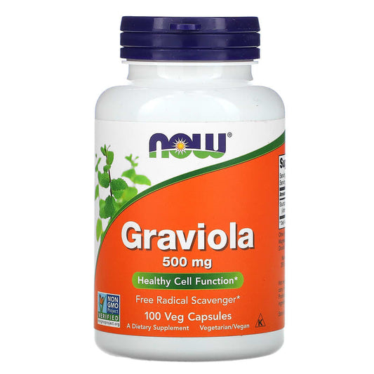 NOW Foods, Graviola, 500 mg, 100 Veg Capsules - Medaid International
