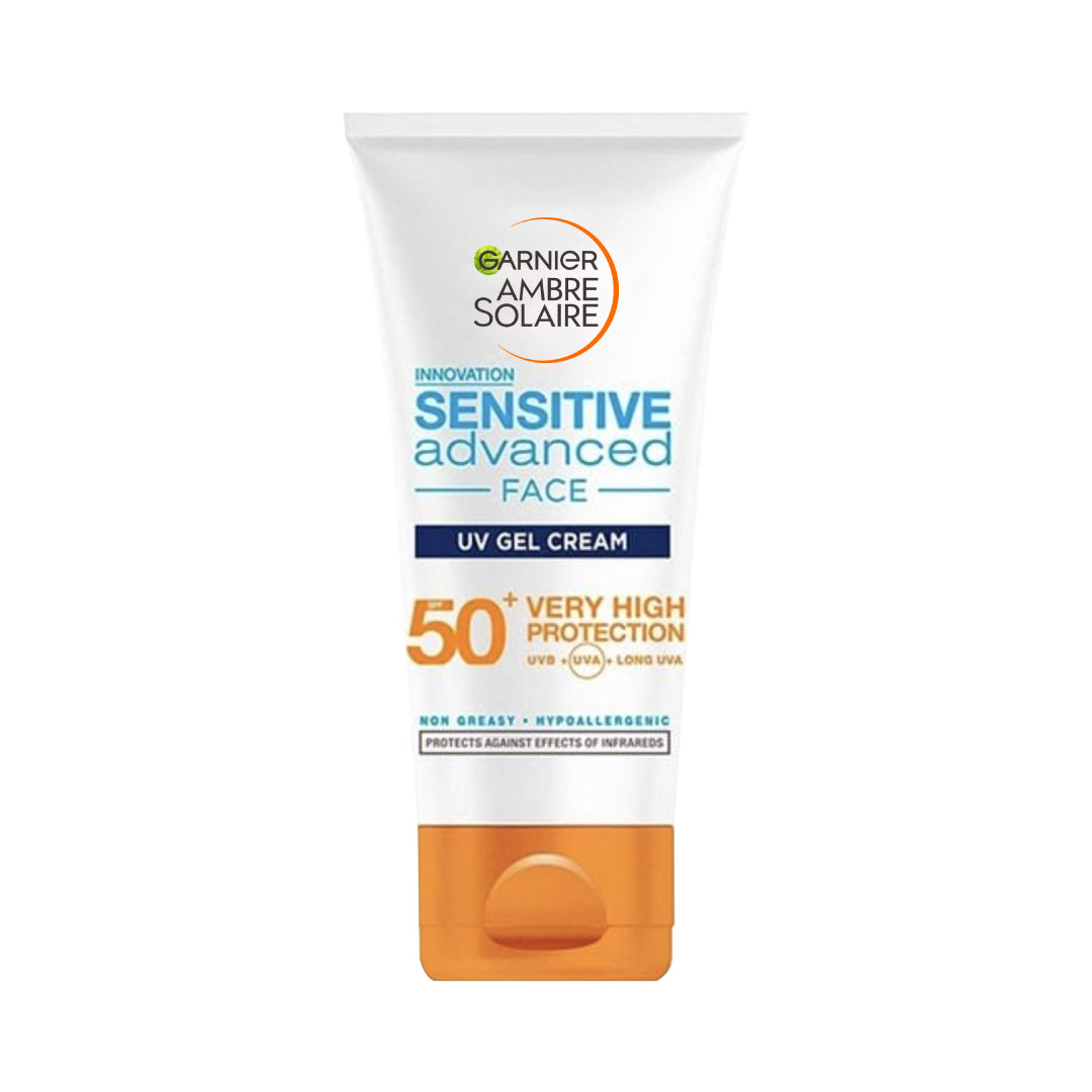 Garnier Ambre Solaire Sensitive Advanced Face SPF 50+ UV Gel Cream (50mL) - Medaid