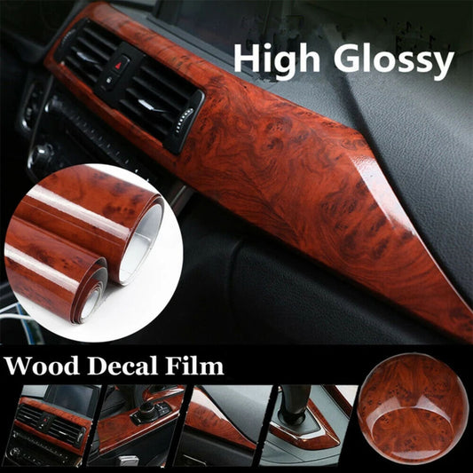 High Gloss Car Sticker Waterproof Car Interior Adhesive Wood Grain Film - Medaid International