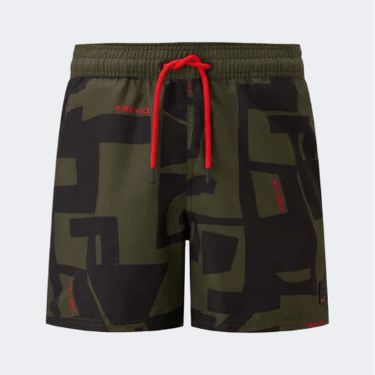 Fire And Ice Nelson  Men Beach Swim Short Olive Green/Black - Medaid International