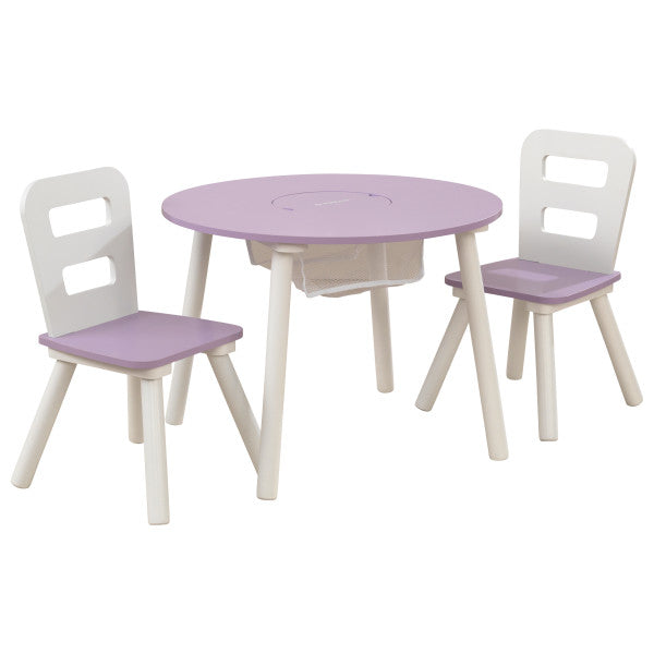 Round Storage Table & 2 Chair Set- Lavender - Medaid International