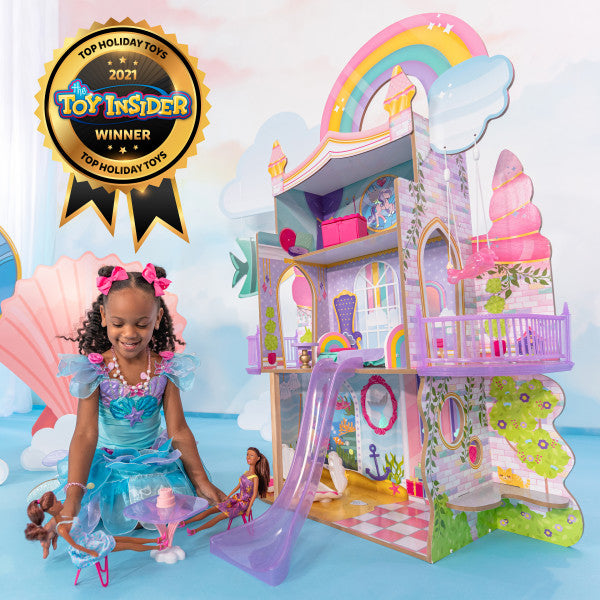 Rainbow Dreamers Unicorn Mermaid Dollhouse with EZ Kraft Assembly By Kidkraft - Medaid International
