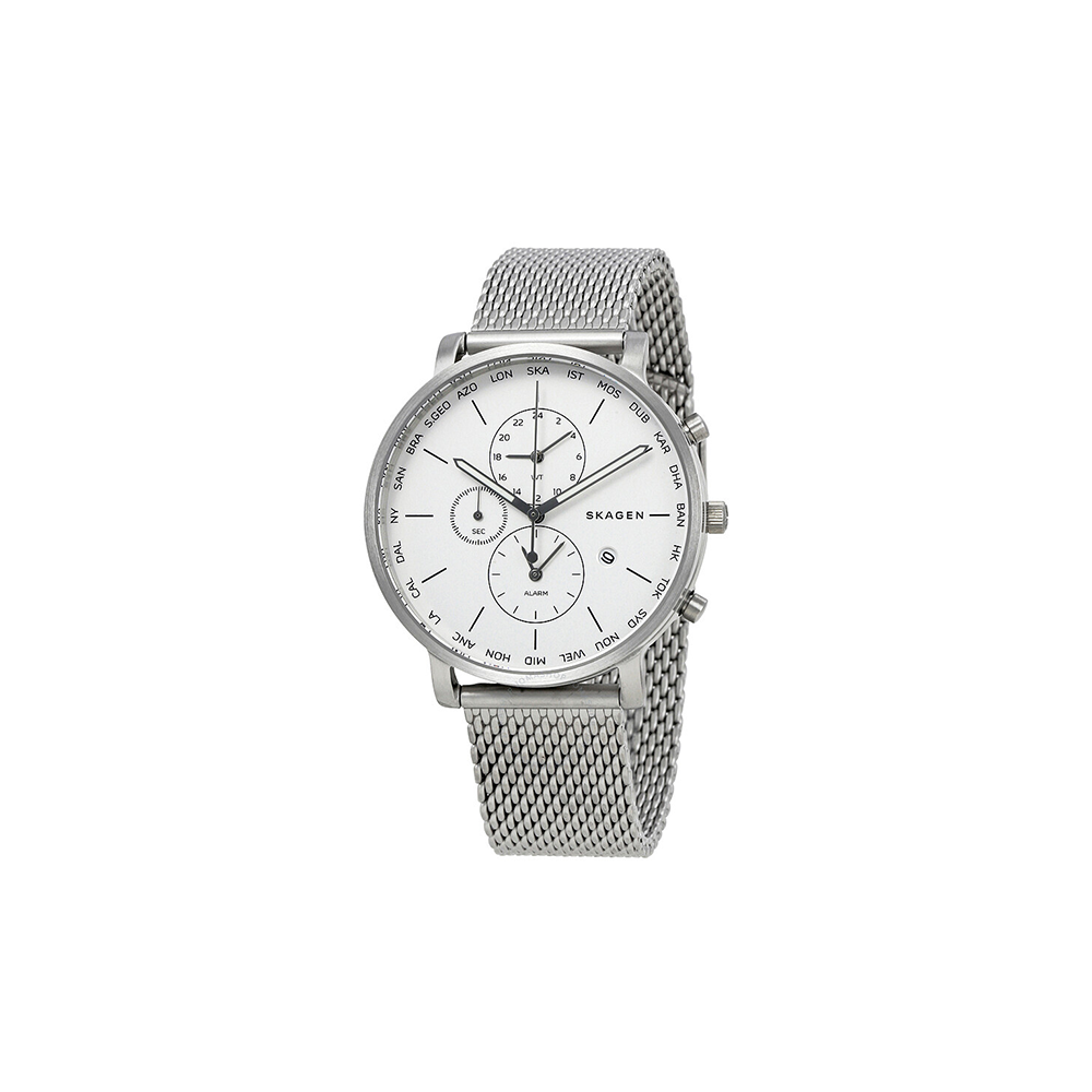 Skagen Hagen Silver Dial World Time Men's Watch - Medaid International