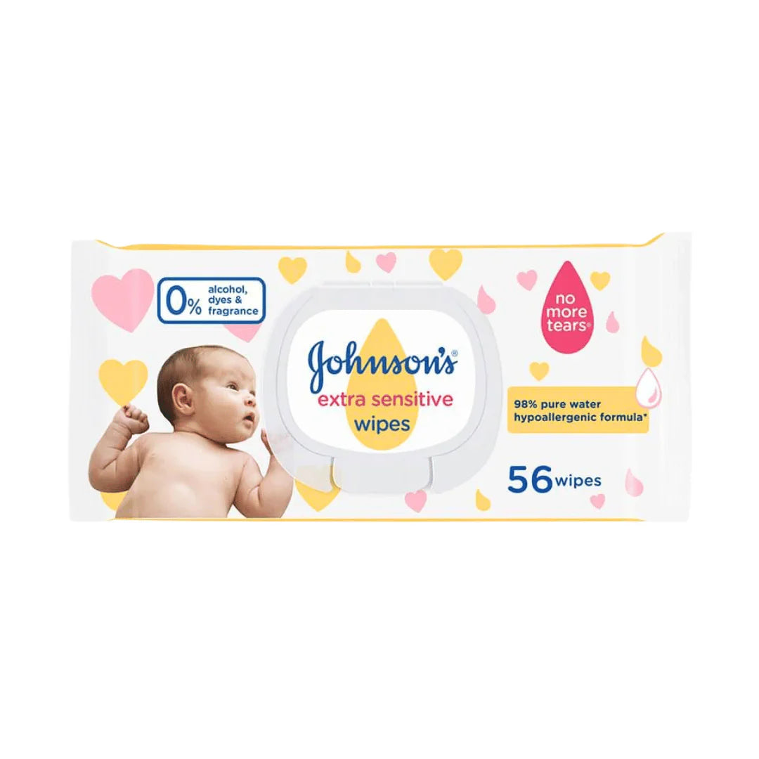 Johnson's Baby Wipes Extra Sensitive, 56s - Medaid