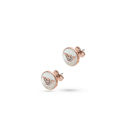 Emporio Armani Eagle Logo Rose Gold-Tone Earrings - Medaid