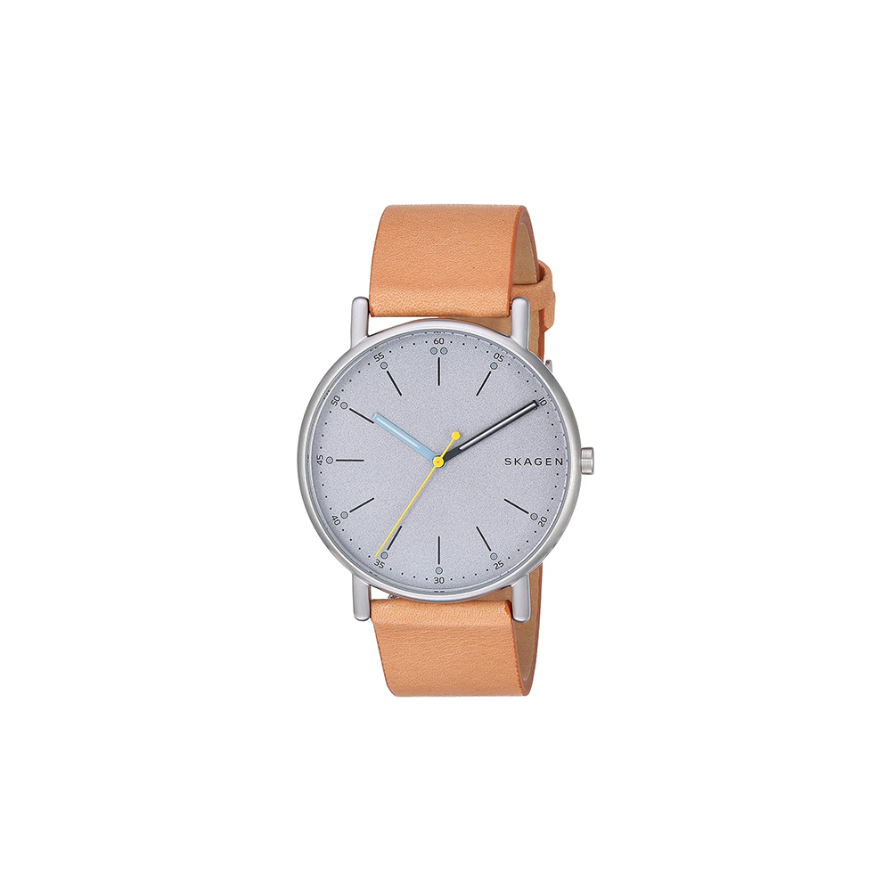 Skagen Men's Signatur Grey Dial Brown Leather Watch SKW6373 - Medaid International