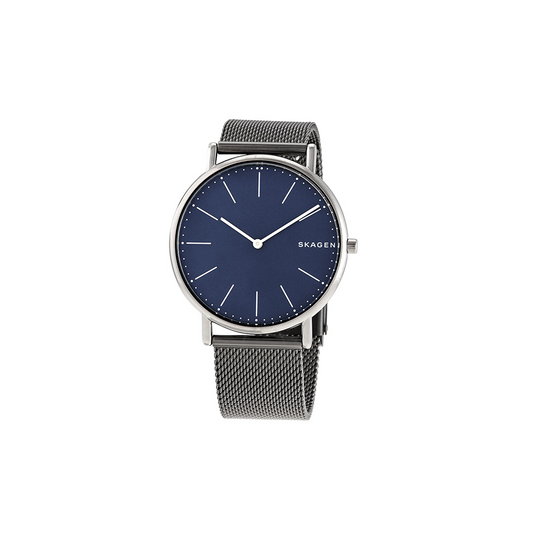 Skagen Signatur Slim Titanium Quartz Blue Dial Men's Watch - Medaid International