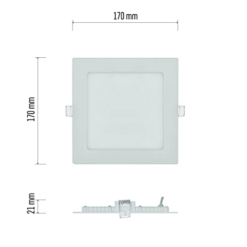Emos - 12.5W Recessed LED Panel Light, 1050 lm, Extra Flat, 17 cm Diameter