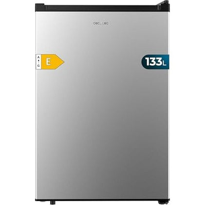 Cecotec - Stainless Steel Mini Fridge 133L, Reversible Door, Energy Class E, Automatic Defrost