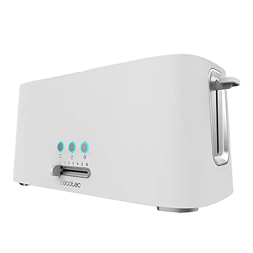 Cecotec - Toast&Taste 16000 Extra Doble Toaster, 1630W, 2 Extra Wide Slots, Reheat & Defrost Functions