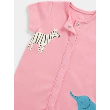 Mothercare Girls EB735 Safari 2 Pack Popper Rompers - Medaid