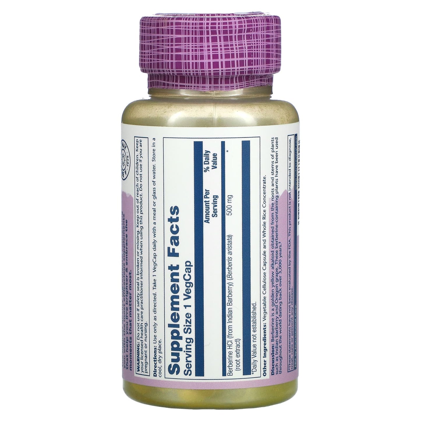 Solaray, Berberine, Vital Extracts, 500 mg, 60 VegCaps - Medaid International