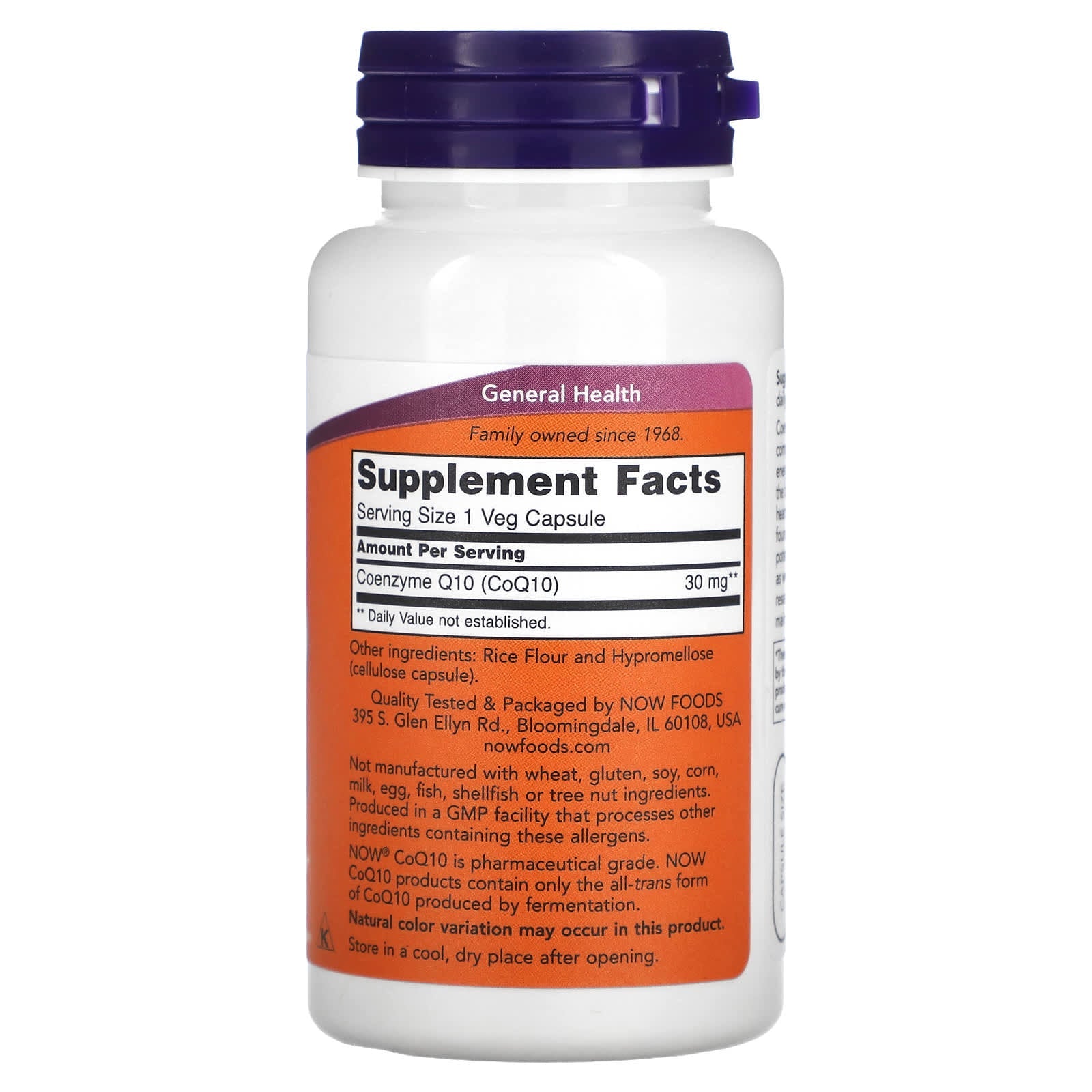 NOW Foods, CoQ10, 30 mg, 60 Veg Capsules - Medaid International