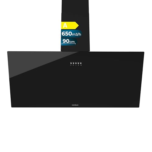 Cecotec - 90cm Bolero Flux DM 906500 Glass Black, 165W, 650m³/h, 3 Power Levels