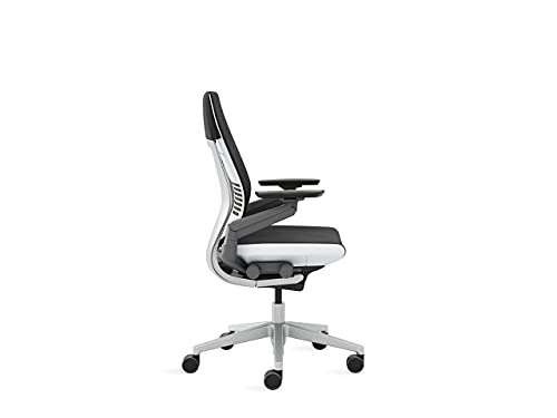 Steelcase Gesture Office Chair - Ergonomic Work Chair with Wheels for Carpet - Comfortable - Intuitive-to-Adjust for Desk - 360-Degree Arms - Licorice Fabric - Medaid International