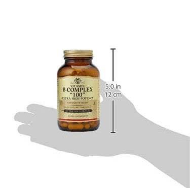 Solgar B-Complex "100", 100 Vegetable Capsules - Nervous System Support - Supports Energy Metabolism - Non-GMO, Vegan, Gluten Free, Dairy Free, Kosher - 100 Servings - Medaid International