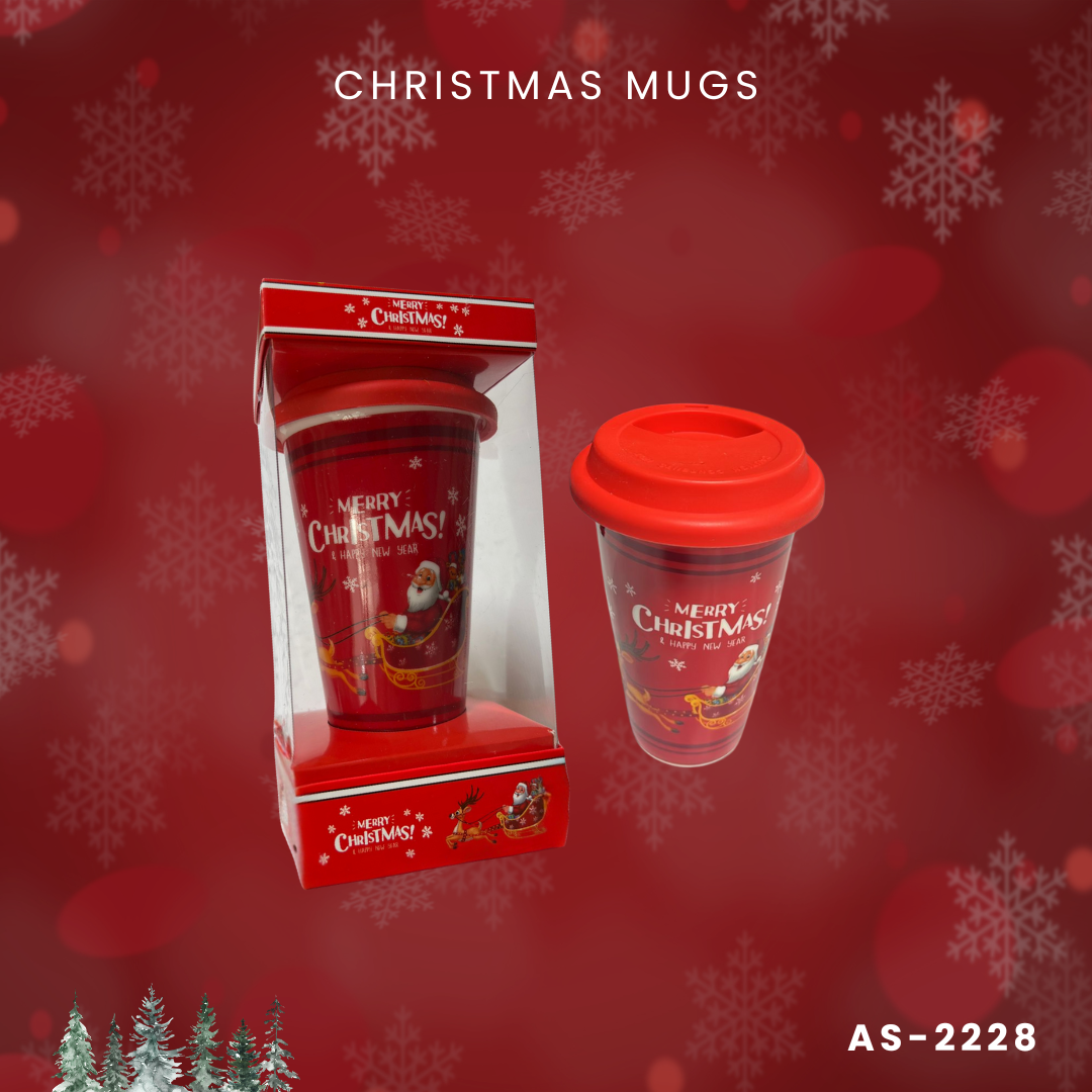 Ceramic Mug Cup with Lid Christmas Gift 10 Oz 2228 - Medaid International