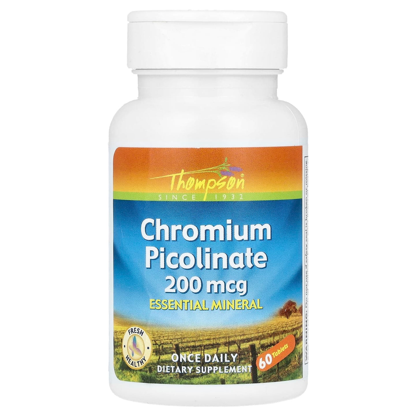 Thompson, Chromium Picolinate, 200 mcg, 60 Tablets - Medaid International