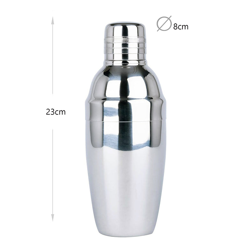 Stainless Steel Cocktail Shaker with Built in Strainer and Lid Drink Mixer Shaker for Home Hotel Restaurant Bar Silver - Medaid