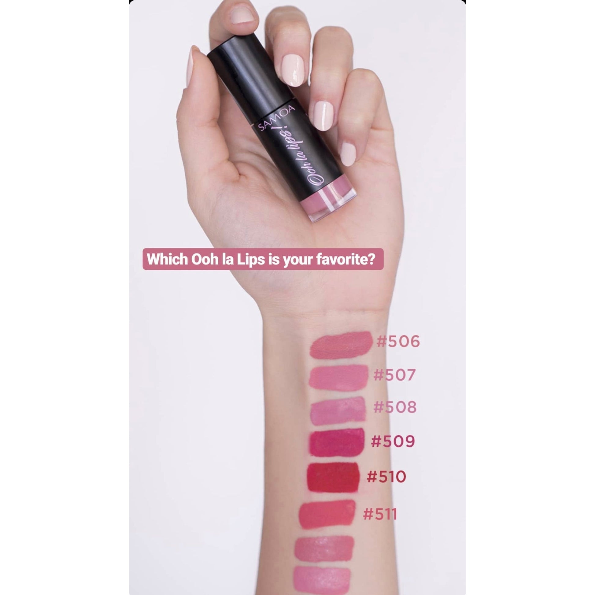 Samoa Matt Liquid Lipstick Ooh La Lips - 16 Beautiful shades - Medaid - Lebanon