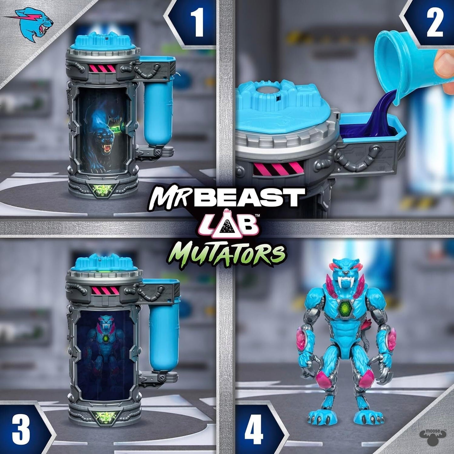 MRBEAST LAB MUTATORS MUTATION CHAMBER ICONIC PANTHER By Moose Toys - Medaid International